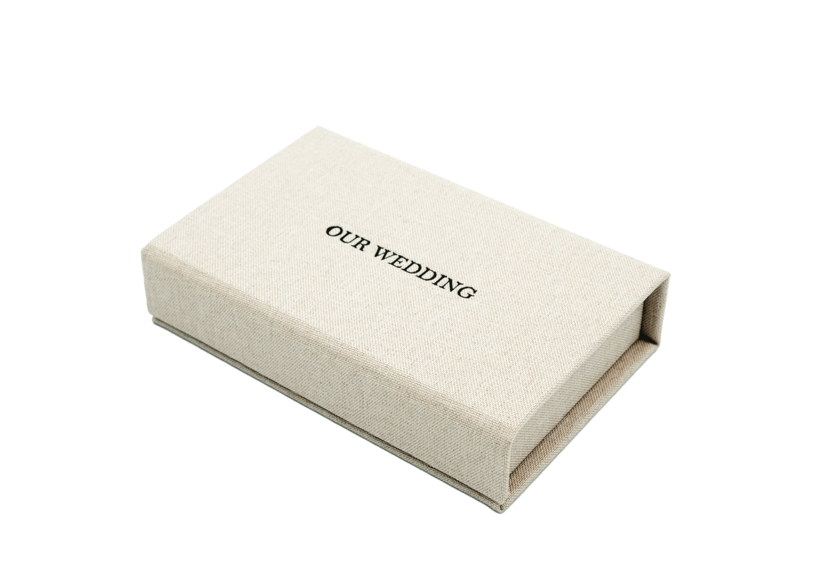 Black "Our Wedding" Linen box + USB