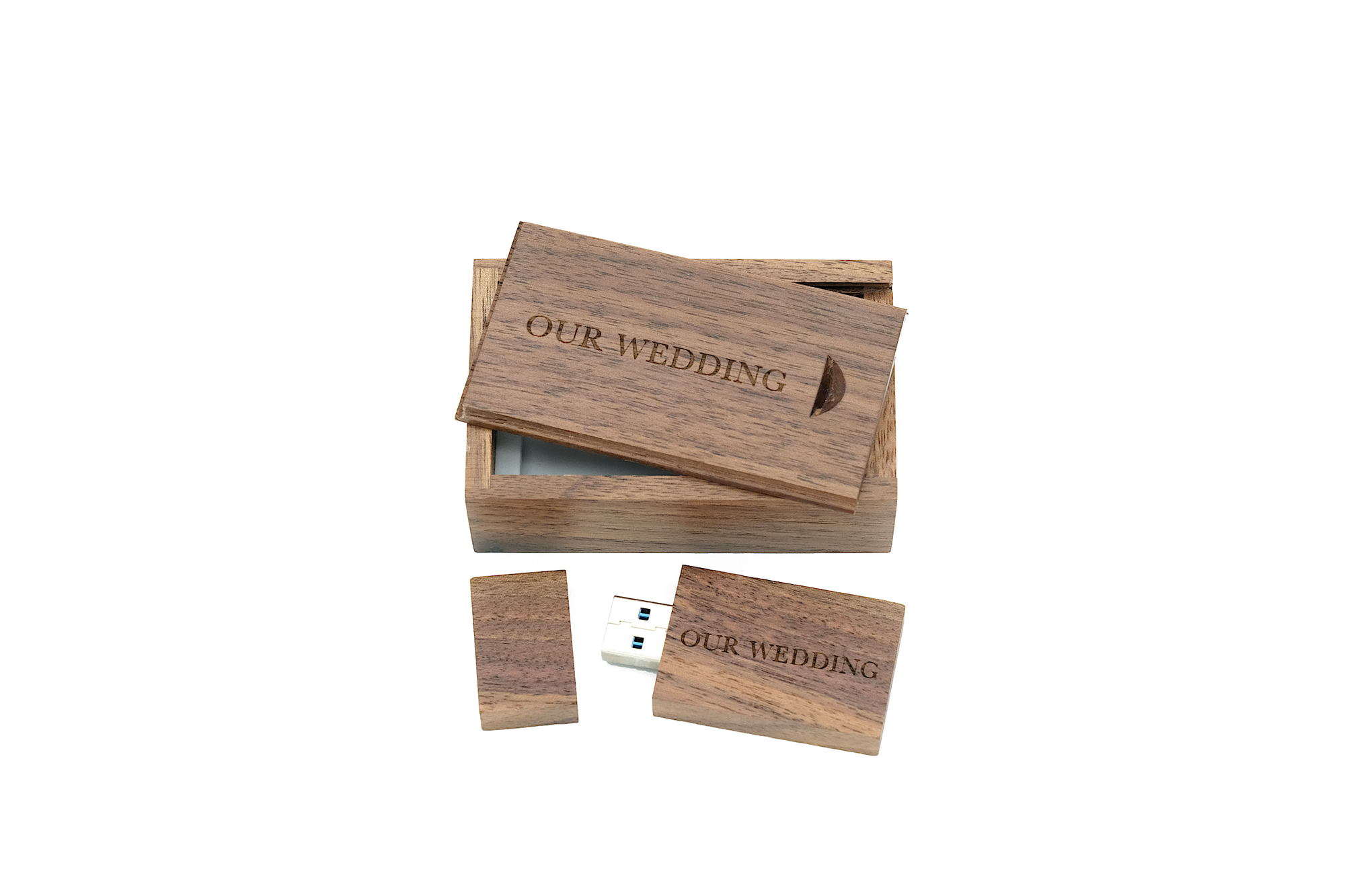 "Our Wedding" Walnut Box + USB