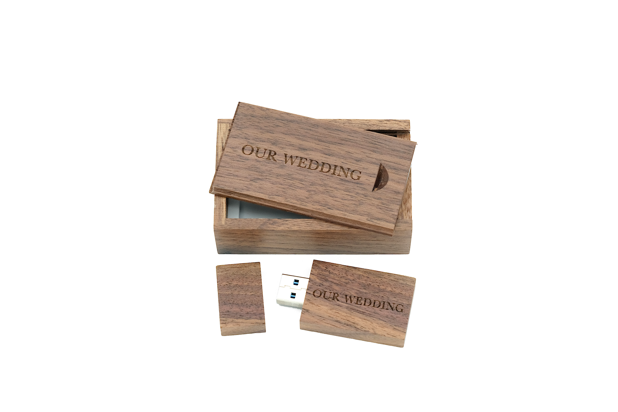 &quot;Our Wedding&quot; Walnut Box + USB