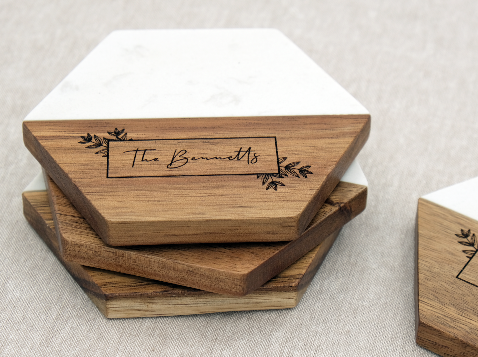 Walnut Marble Wood Coasters