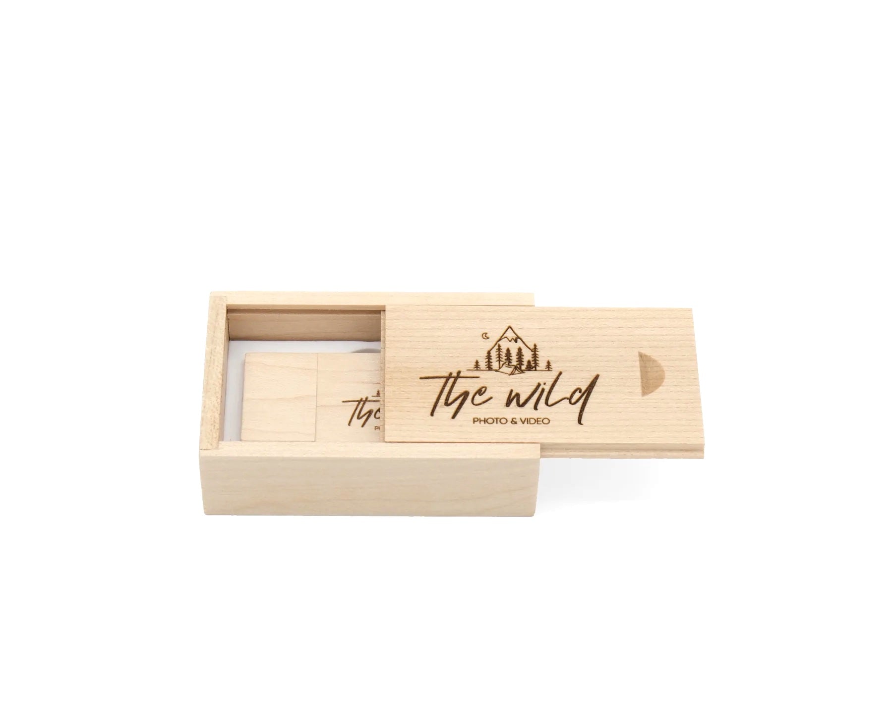 Custom Maple Engraved Box + USB