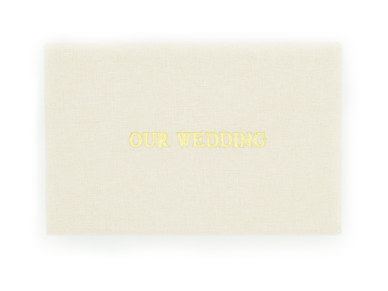 Gold "Our Wedding" Linen box + USB